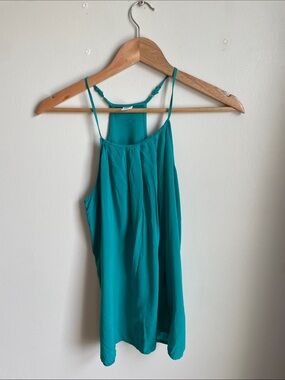 Teal Sleeveless Halter Tank Top - Unbranded